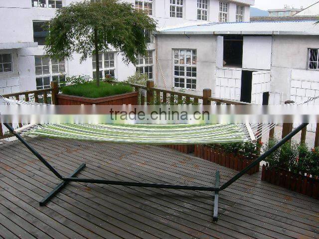 Outdoor canvas garden hammock with steel stand