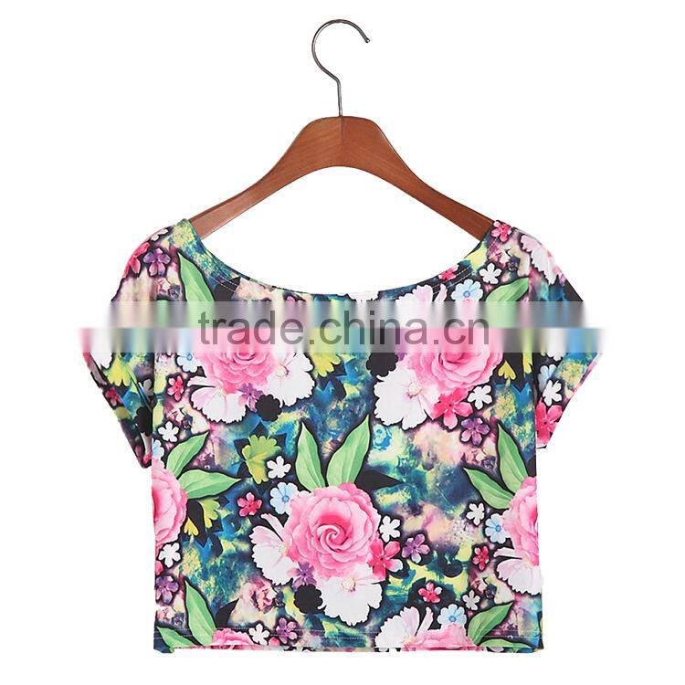OEM service cheap National style sleeveless sexy knit custom women crop top