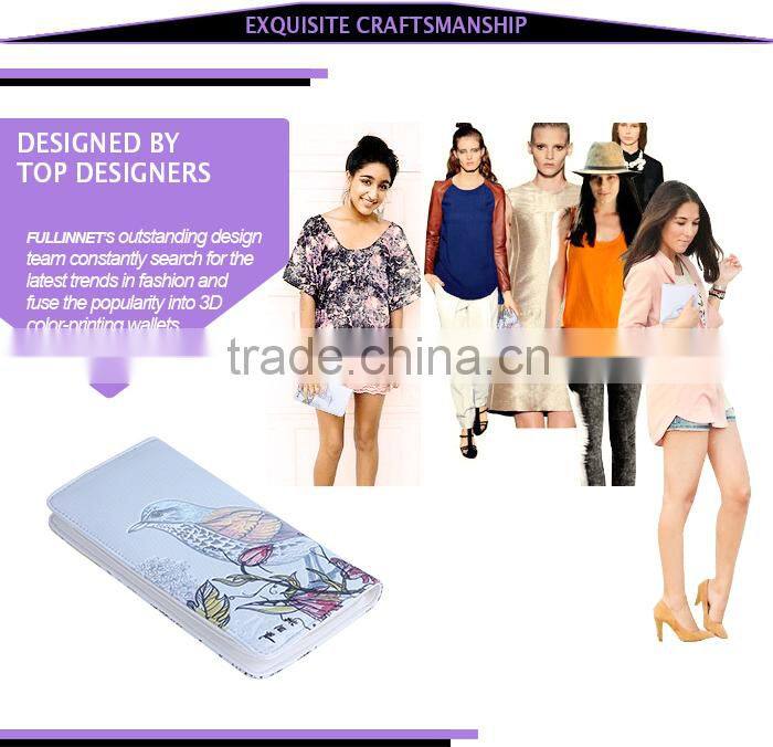 New Model Ladies Purses/Fashion Wholesale Cut Girl with Cat Printing Woman Wallet/Festival gift