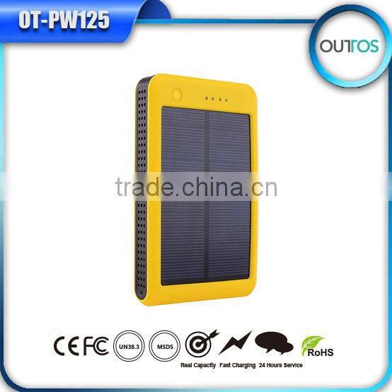 Promotional 10000mAh Solar Li-polymer Mobile Portable Power Bank, OEM/ODM service