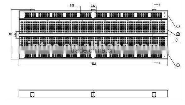 830 Tie-point Solderless Breadboard TCB-102