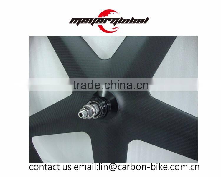 MeyerGlobal best carbon track wheels 700C five spoke fixed gear bike tubular wheels with ffwd decal