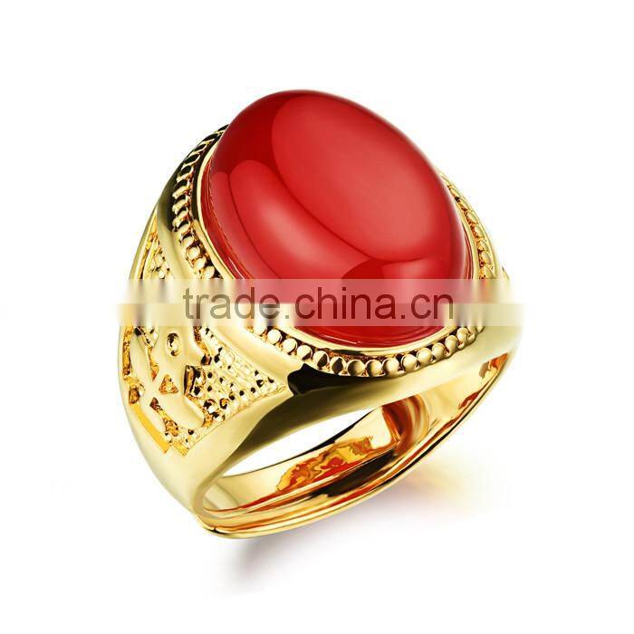 copper gold plated jewelry stone agate ring model woman
