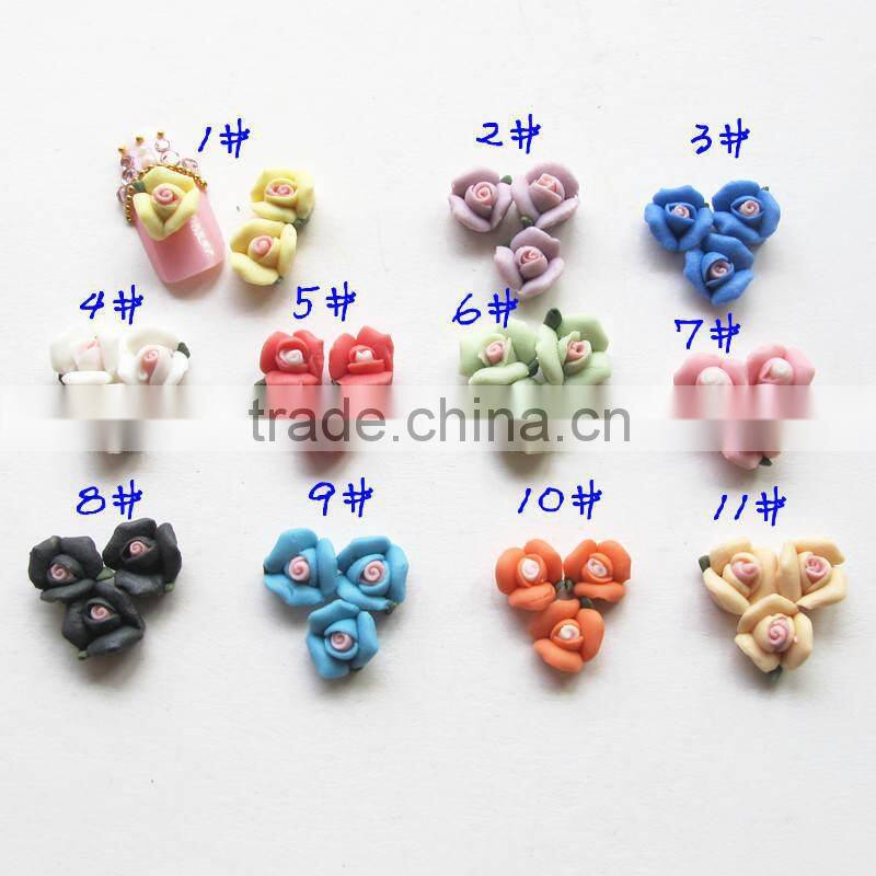 500pcs five-petaled bulk packaging wholesale nails art 3D ceramic flower for nail ZX:TC819