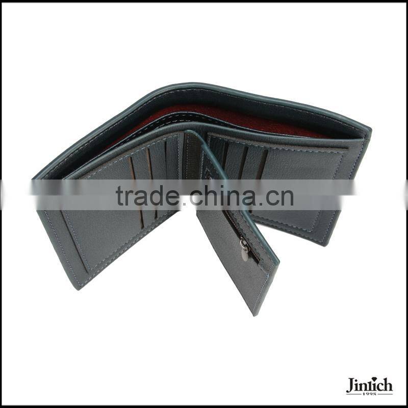 2016 customized top grain bifold RFID Mens Leather Wallet