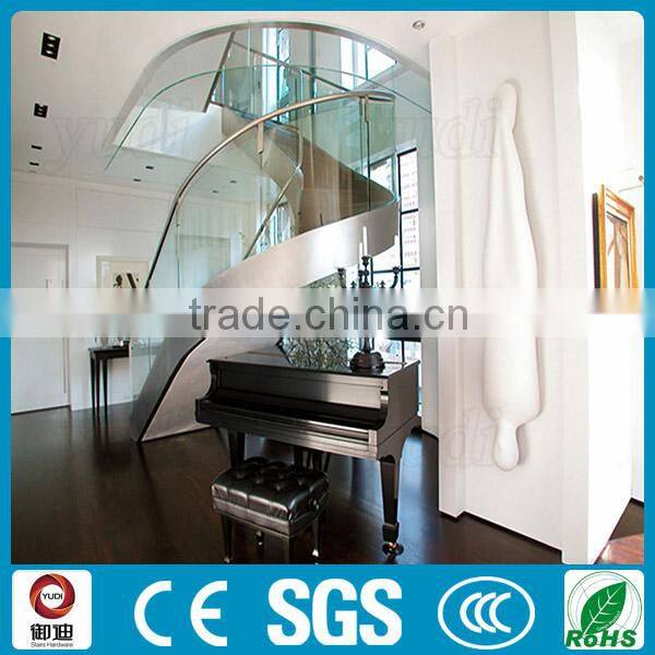 Moden design high quality residential steel beam curved stairs design