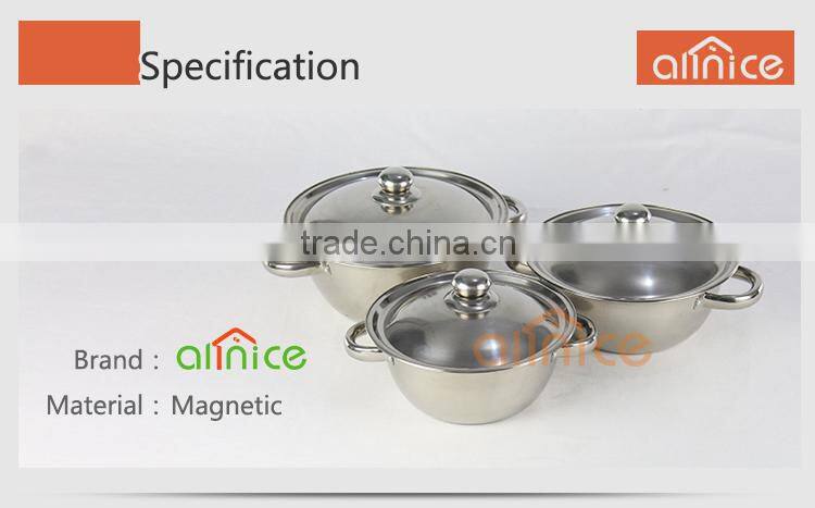 Africa Style 6pcs stainless steel casserole set / potjie pot wit S/S handle and cover