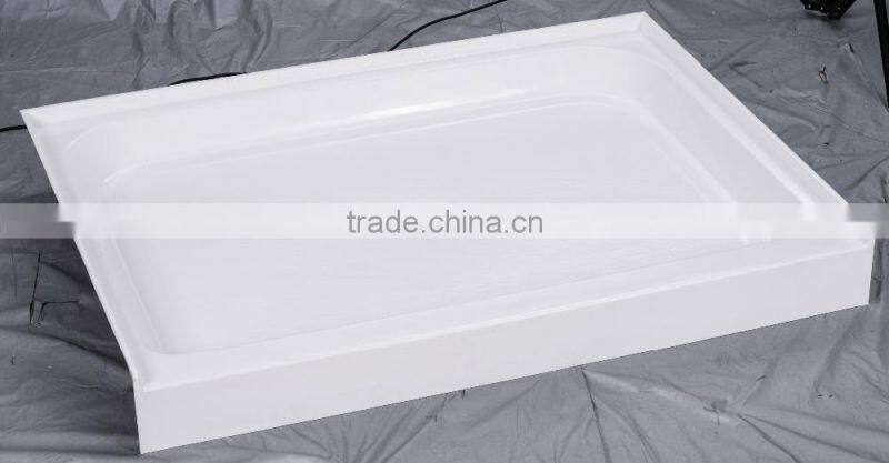 North America AUS market UPC/cUPC certified tile flange shower base, portable shower tray, 3 side aclove tile flange shower base