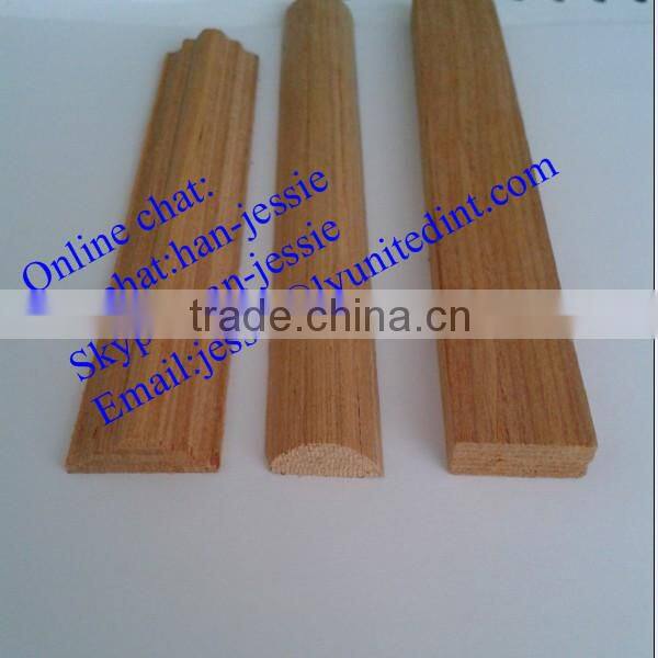 unpainted wood baseboard