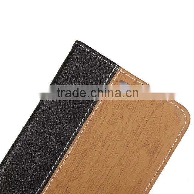 2016 New Products Wood Wallet Flip Cover Case Leather Mobile Phone Case for iPhone 6 iPhone 6 Plus 5.5 6s