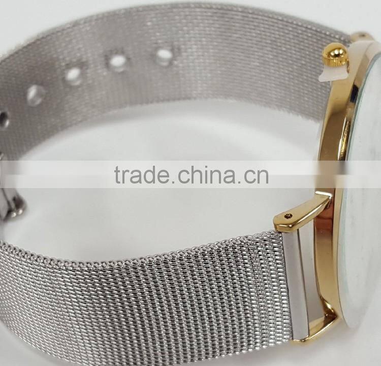 brick style face shiny thin style 304 stainless steel case and band classy watch