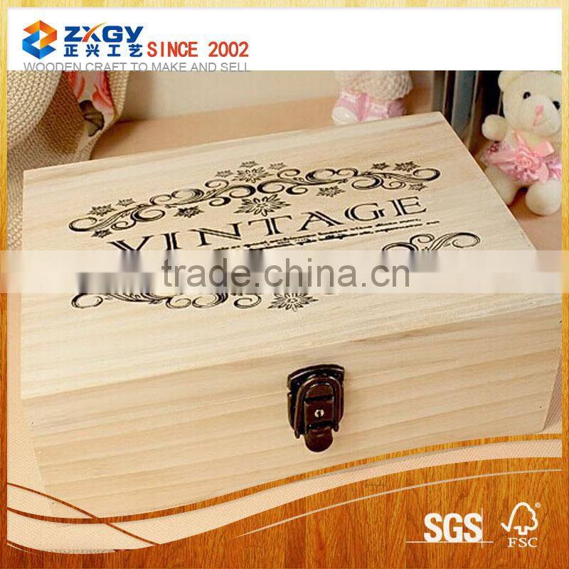 Laser Engraving Antique Natural Painted Wooden Boxes