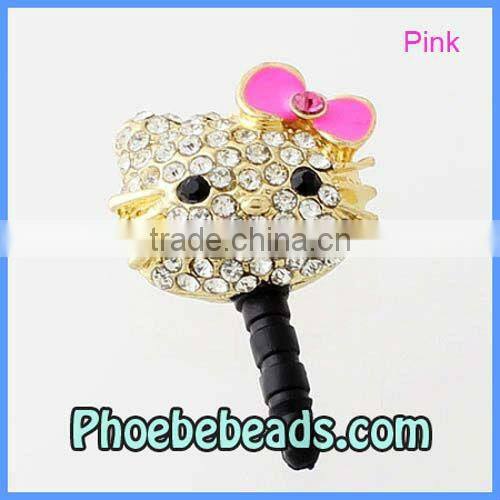 Wholesale 3.5mm Earphone Jack Dust Plug Cell Phone Headphone Dustproof Ear Cap Hello Kitty For Iphone Ipad MDP-M06D