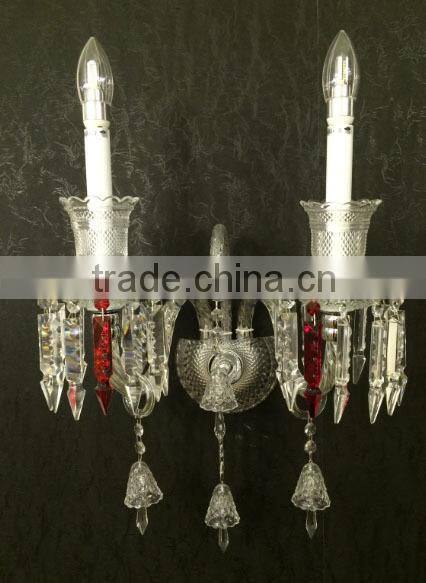 Fashion crystal wall light , led wall light with black lamp shade