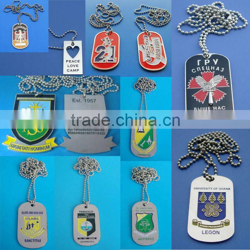 black anodised aluminum company logo mens ID tag necklace