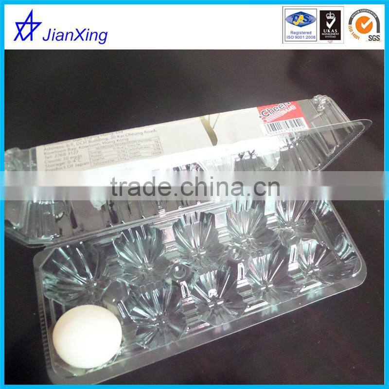 PET disposable factory price plastic blister clamshell egg packaging box