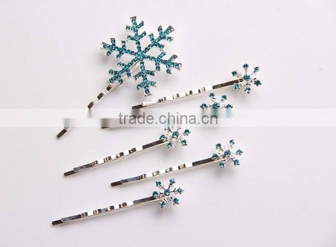 Fancy Frozen Elsa Snow Shape Alloy Snow Hair Clips