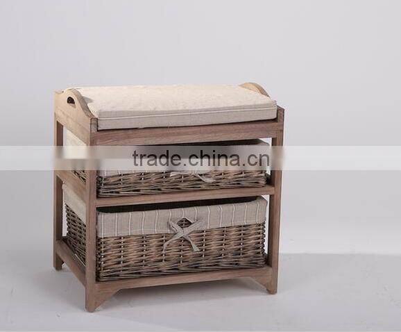 2 Layer 4 Drawer Basket Wooden Home Furniture
