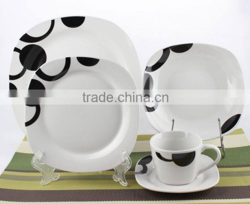 Wholesale 20 pcs ceramic square dinner set/Fine porcelain dinner set /tableware /dinnerware set/cutlery set/flatware