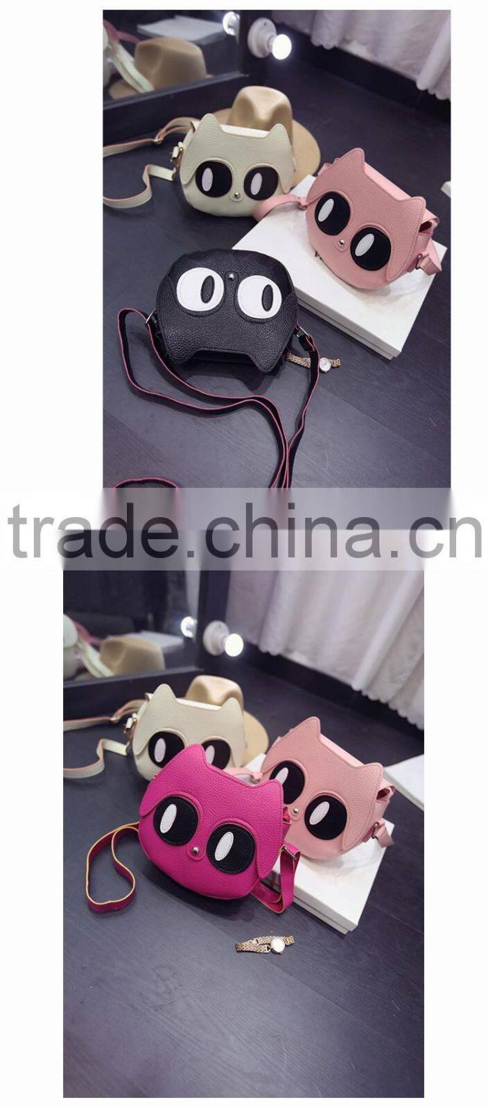 2016 new design coin wallet cute design change wallet big eye cat wallet