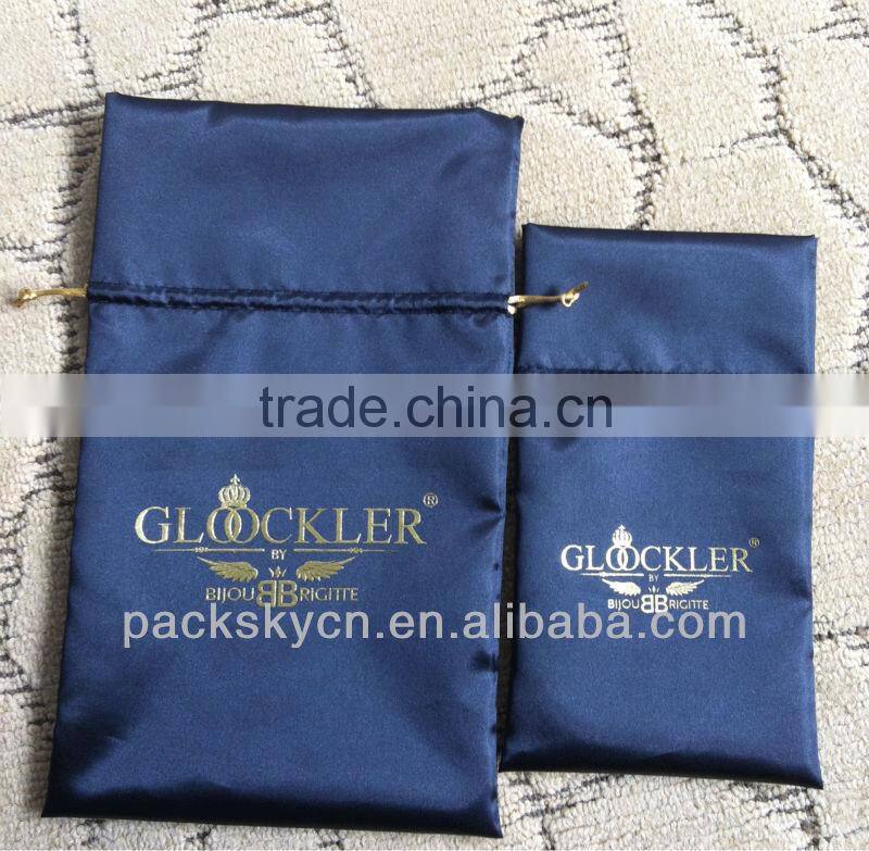 Latest Gold Drawstring Satin Cosmetic Bag Wholesale