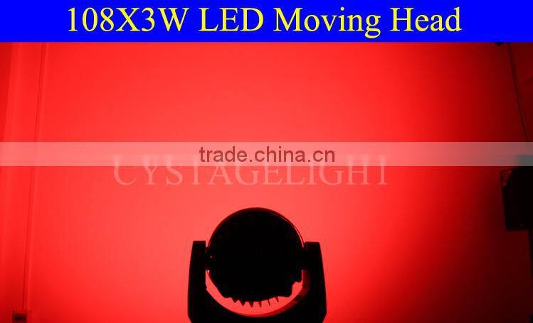 108X3W RGBW Zoom Moving Head Beam