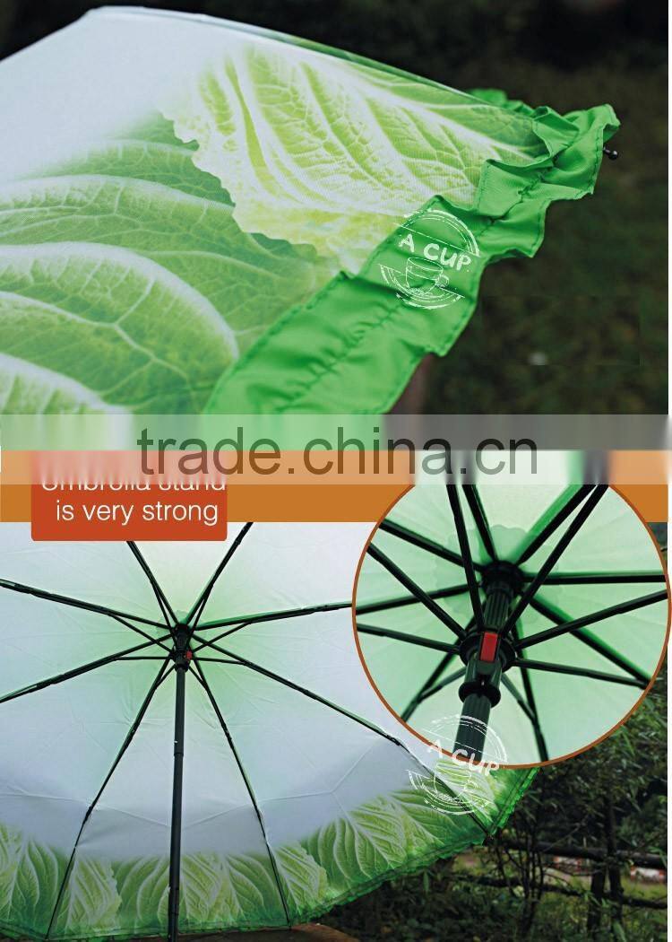 Hot Sell Cabbage Umbrella Sun And Rain Folding Unique Umbrella Cabbage Shape Umbrella