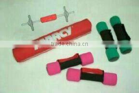 Barbell pad and dumbbell on sporting