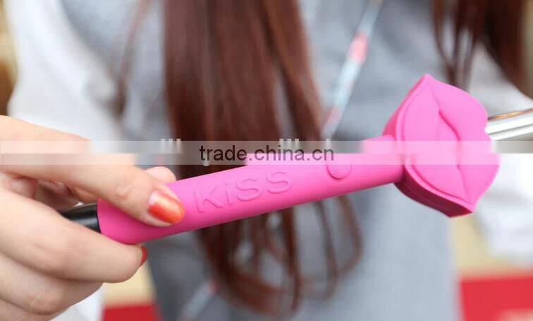 New Arrical Flexible Extendable Selfie Stick Kiss Style Monopod With Cable No Need Bluetooth