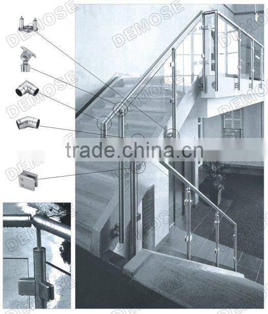 aluminium glass railing supporter / u base glass railing