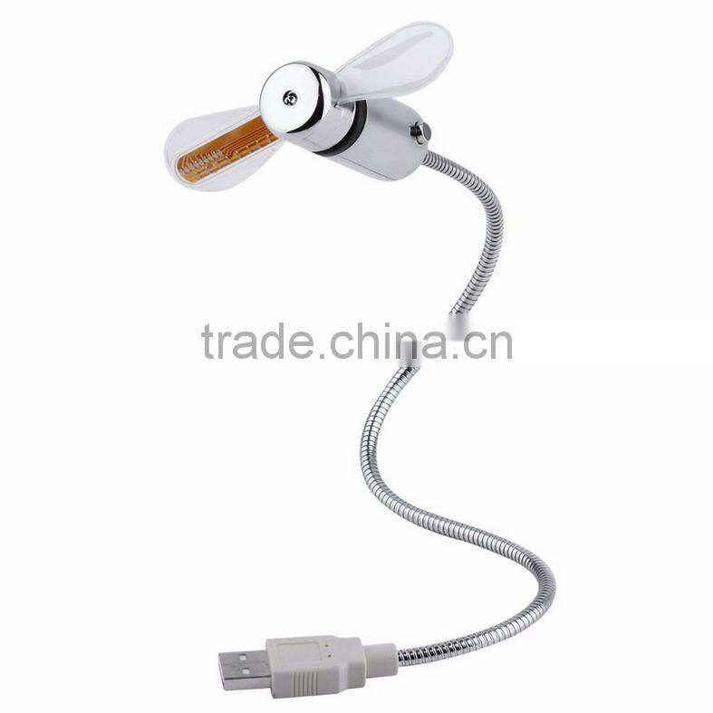 Mini LED USB Fan Clock Flexible Time Display LED Light for Tablet Computer