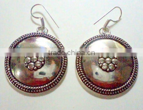 Oxidised Kite Shape Tribal 925 Solid Silver Earrings, Designer Sterling Silver Earrings, 925 Solid Sterling Silver Earrings