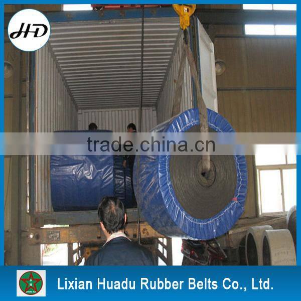 conveyor belt for continuous ship unloaders and shiploading of bulk materials