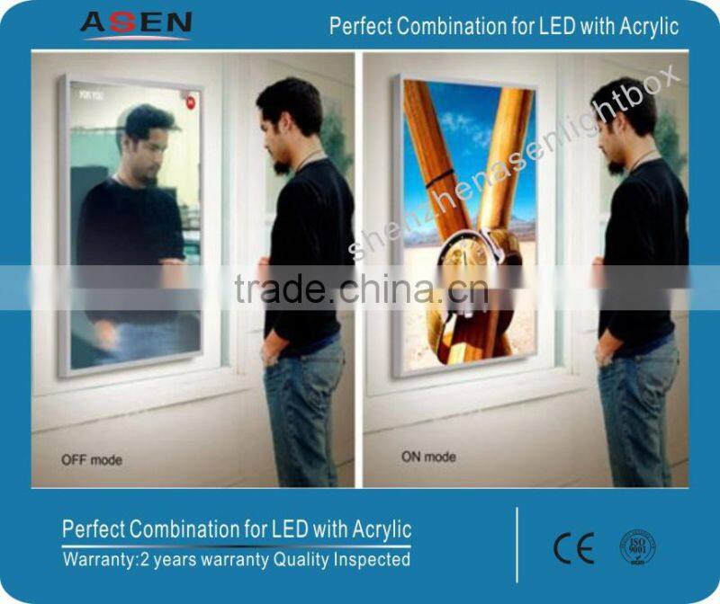 Washroom Advertising Magic Mirror Light Box