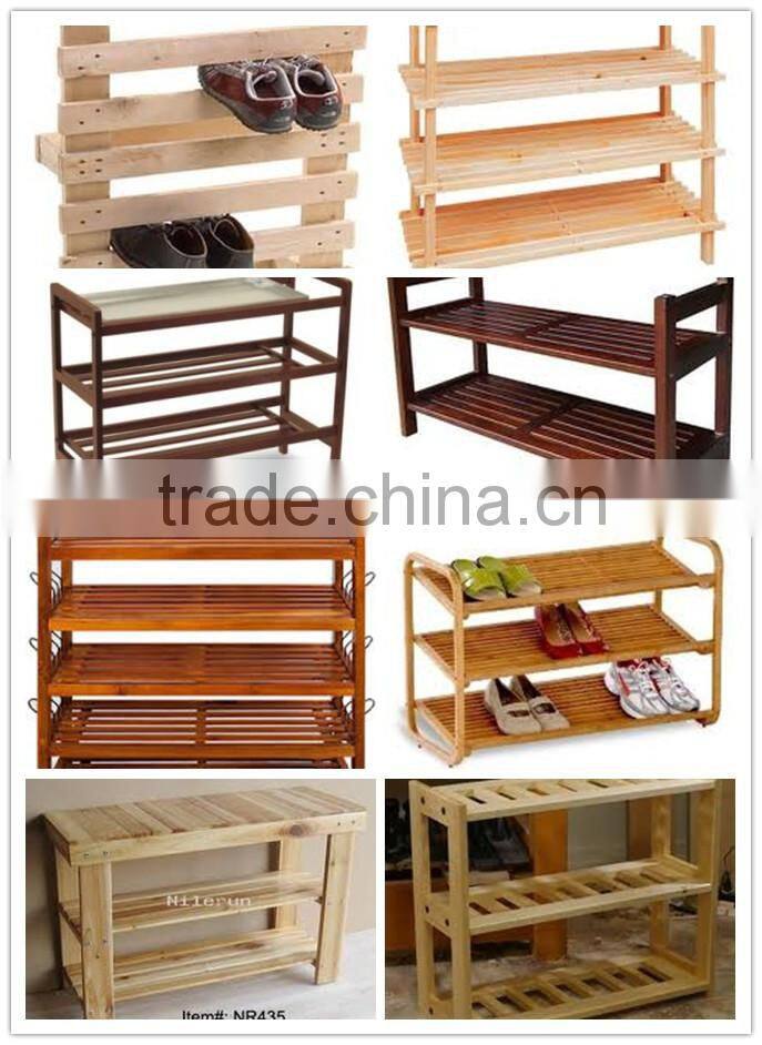 Free standing 5 tier quality wooden shoe rack/shelves display
