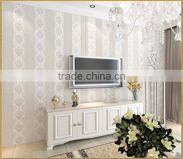 European simple wallpaper vertical stripes non-woven wallpaper home designs