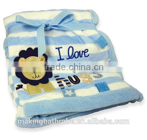 Personalised Baby fleece animal Blankets - Butterfly and bear