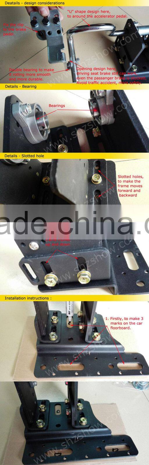 Auto passenger side brake pedal