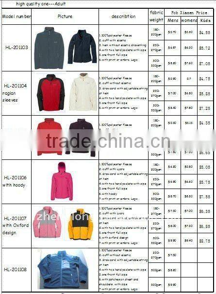 Promotional Fleece jacket pullover(factory supplier)