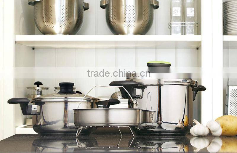 5L Aluminium Polished Explosion-Proof Stove Top Pressure Cooker With Glass Lid&Steamer Russia