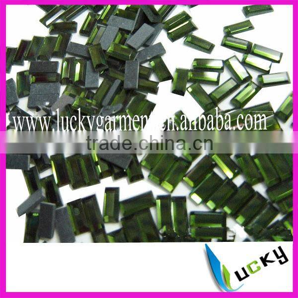 mirror glass flat back crystal rectangle shape 4x6 mm light peach