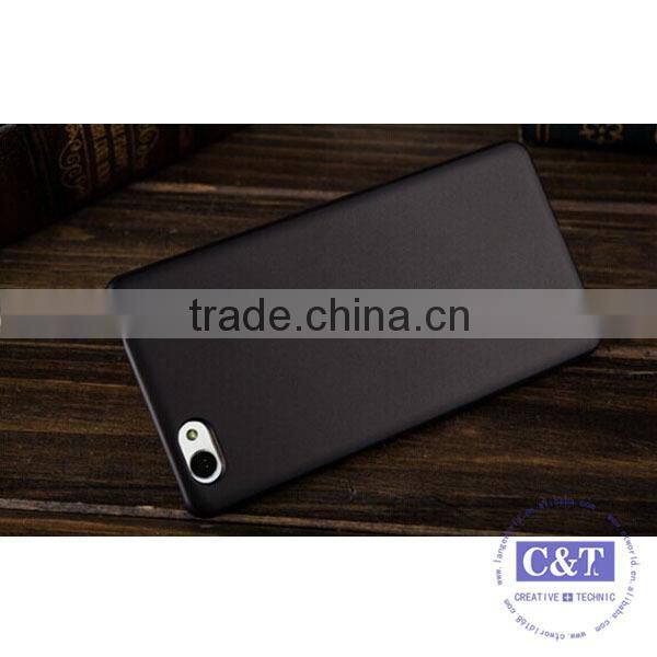 C&T Customized Black Rubberized Hard Plastic Skin Case Back Cover for vivo X5Pro