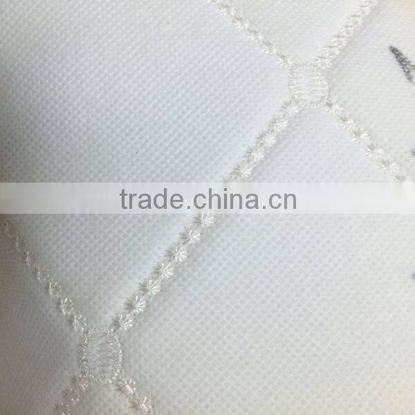 Semi PU upholstery leather supplier surface with embroider design and metallic color