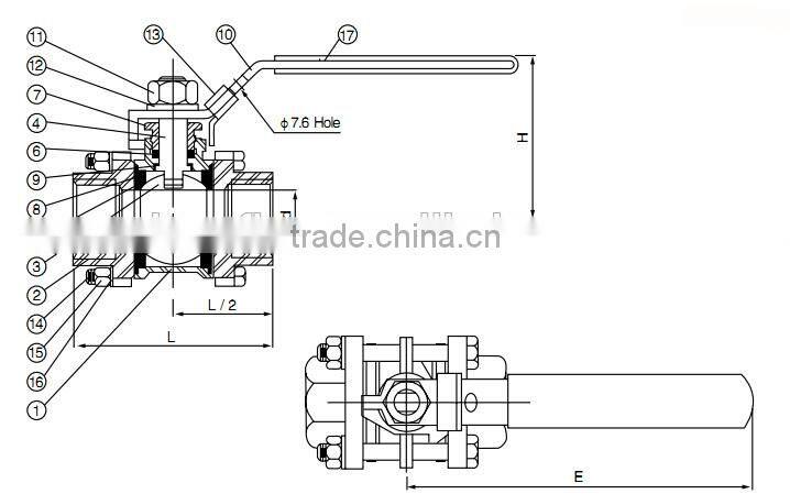3pc screwed ball valve