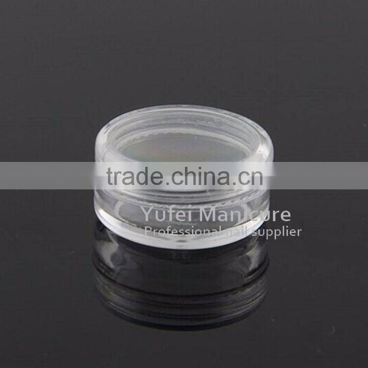 Hotselling factory wholesale plastic clear 3g empty nail jar for mirror powder