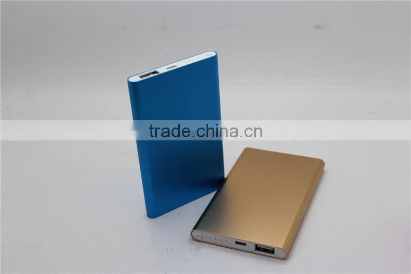 Aluminum Metal Shell 5000mAh Super Slim Lithium Polymer Portable wholesale power bank