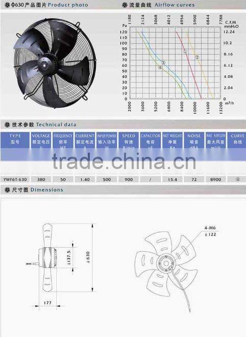 630mm dunli chinese fan axial cooling fan