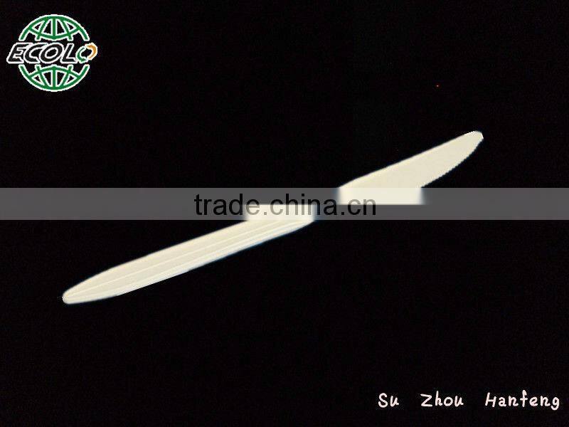Biodegradable disposable plastic and corn starch knife SGS FDA EN13432 ok biobased