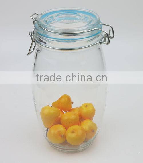 1300ml Canned Food Used Glass Jar with Metal Clip and Silicon Ring