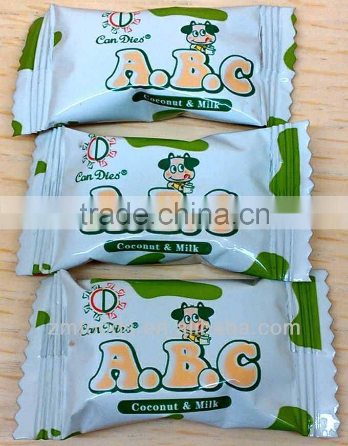 5g ABC milk candy with Coconut & Milk Candy packed in plastic jar